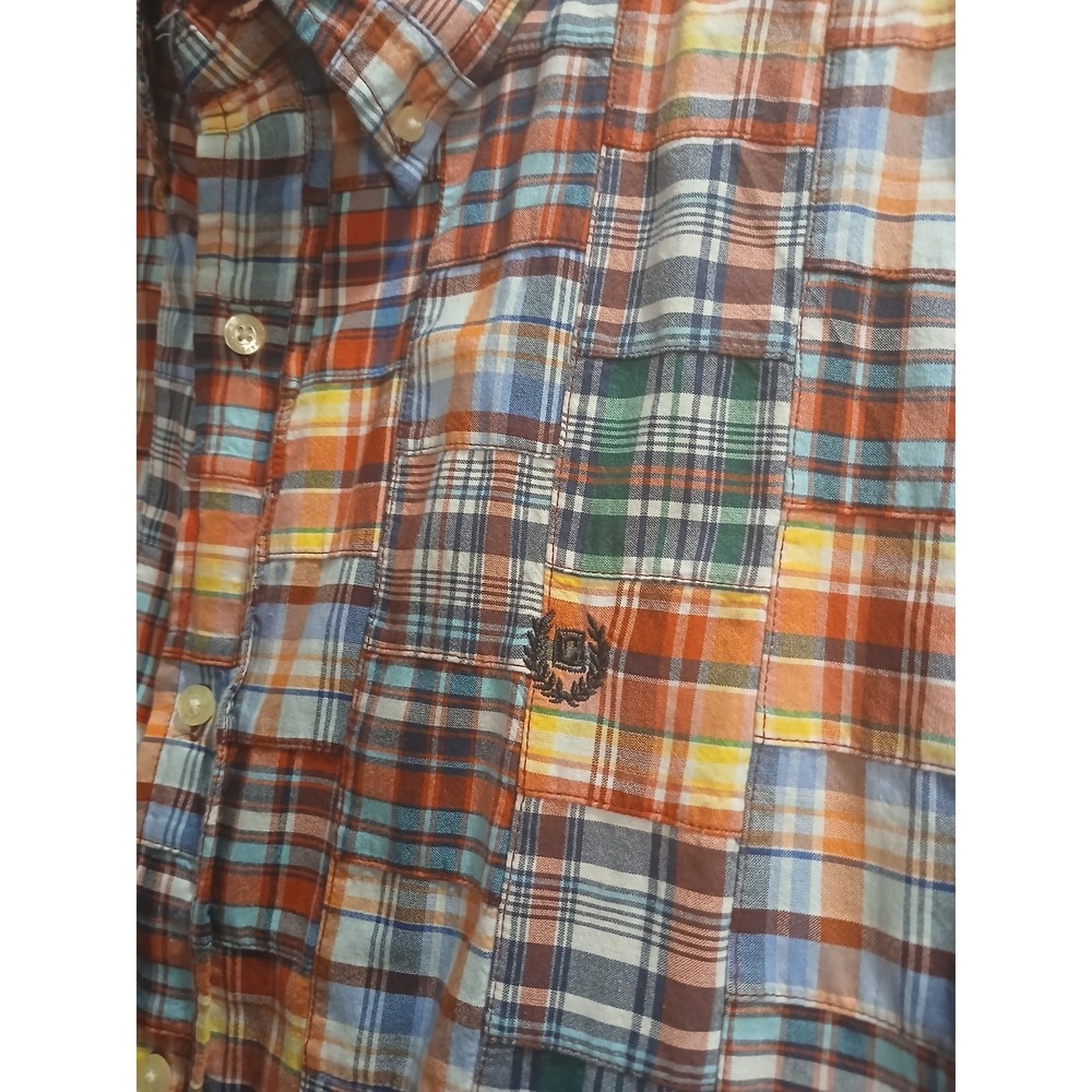 Vintage Chaps Ralph Lauren Madras Plaid Patchwork Shirt Men's XL Button Up - Picture 3 of 7
